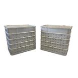 A PAIR OF ALUMINIUM LAUNDRY OR COTTON BINS