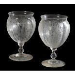 A PAIR OF BOHEMIAN GLASS GOBLETS