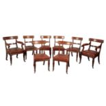 A SET OF EIGHT EARLY VICTORIAN MAHOGANY DINING CHAIRS BY GILLOWS