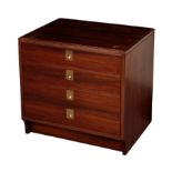 ARCHIE SHINE DESIGN FOR HEAL FURNITURE: A ROSEWOOD SMALL BEDSIDE CHEST OF DRAWERS