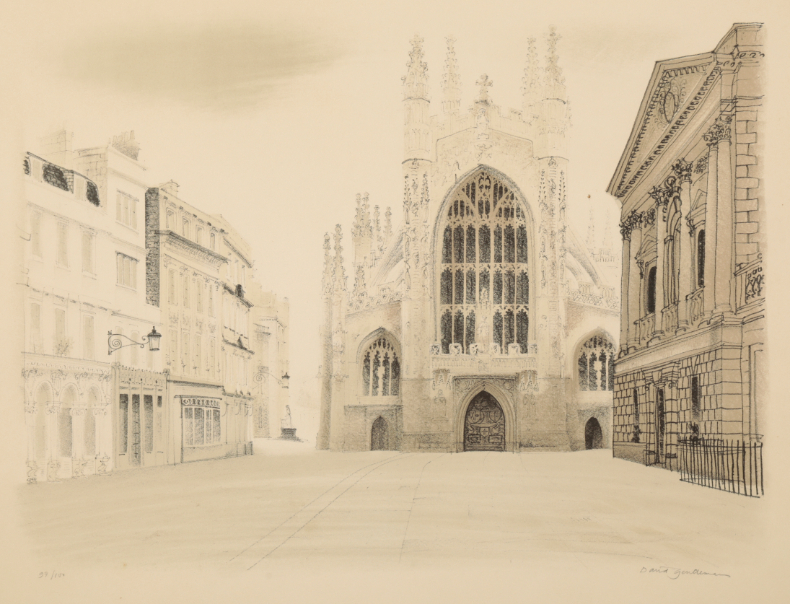 *DAVID GENTLEMAN (B. 1930) 'Bath Cathedral'