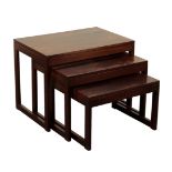 ARCHIE SHINE DESIGN FOR HEAL FURNITURE: A NEST OF THREE ROSEWOOD OCCASIONAL TABLES