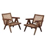 PIERRE JEANNERET (1896-1967) FOR CHANDIGARH: A PAIR OF TEAK ARMCHAIRS PJ-010104T