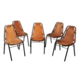 A SET OF FIVE 'LES ARCS' CHAIRS