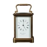 A FRENCH BRASS CASED CARRAGE CLOCK