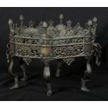 AN ANTIQUE INDO-PERSIAN / DECCANI BRONZE HEXAGONAL BRAZIER