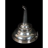 A GEORGE III SILVER WINE FUNNEL