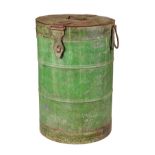 A GREEN-PAINTED FARMHOUSE GRAIN OR FLOUR BIN