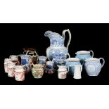 A LARGE COLLECTION OF ENGLISH PORCELAIN JUGS
