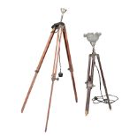 TWO ADJUSTABLE TRIPOD LAMPS