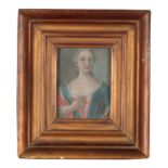 A MINIATURE PORTRAIT OF AN 18TH CENTURY LADY