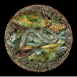A PALISSY WARE WALL PLATE