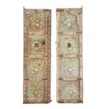 A PAIR OF INDIAN PAINTED DOORS