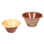 TWO TERRACOTTA DAIRY BOWLS