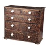 A VICTORIAN SCUMBLED PINE CHEST OF DRAWERS