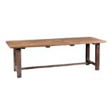 AN OAK FARMHOUSE REFECTORY TABLE