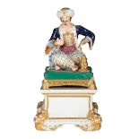 AN EARLY 19TH CENTURY BLOOR DERBY PORCELAIN FIGURE - THE SULTAN