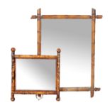TWO VICTORIAN BAMBOO MIRRORS