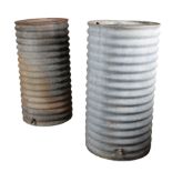 TWO GALVANISED METAL WATER BUTTS