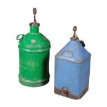 TWO VINTAGE OIL CANS TURNED LAMPS