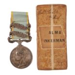 BOXED CRIMEA MEDAL TO ROBT LEEDER 4TH FOOT