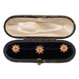 A CASED SET OF 3 COLDSTREAM GUARDS DRESS STUDS