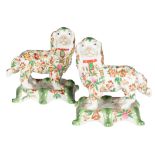 A PAIR OF 'WONG LEE' PORCELAIN SPANIELS