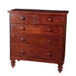 A VICTORIAN MAHOGANY CHEST OF DRAWERS