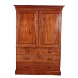 A VICTORIAN MAHOGANY LINEN PRESS BY HEAL & SON