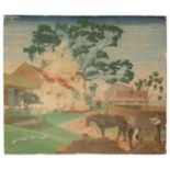 *ARTHUR HENRY ANDREWS (1906-1966) Farm scene with figures