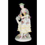 A MID 18TH CENTURY DUESBURY & CO DERBY PORCELAIN FIGURE - A SCOTTISH DANCER