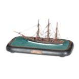 A LATE VICTORIAN DIORAMA OF A SHIP AT SEA