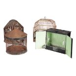 A GROUP OF FOUR VINTAGE BIRD CAGES