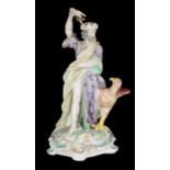 AN 18TH CENTURY DUESBURY & CO DERBY PORCELAIN FIGURE OF JUPITER