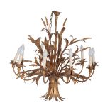 A GILT METAL WHEATSHEAF DESIGN ELECTROLIER