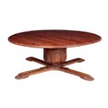 A YEW WOOD CIRCULAR DINING TABLE