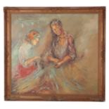 CATY BARCELO (20TH CENTURY SPANISH) - PORTRAIT OF AN ELDERLY COUPLE