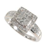 AN ART DECO STYLE DIAMOND RING