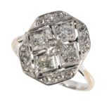 A VICTORIAN DIAMOND PLAQUE RING