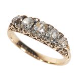 A FIVE STONE DIAMOND RING