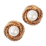 A PAIR OF CULTURED PEARL EARRINGS