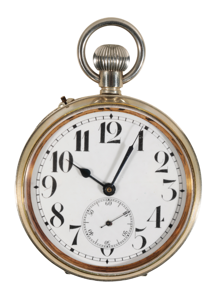 A GENTLEMAN'S NICKEL-PLATED POCKET WATCH - Image 2 of 2