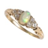 AN OPAL AND DIAMOND DRESS RING