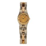 BAUME & MERCIER: A LADY'S STAINLESS STEEL AND GOLD-PLATED BRACELET WATCH
