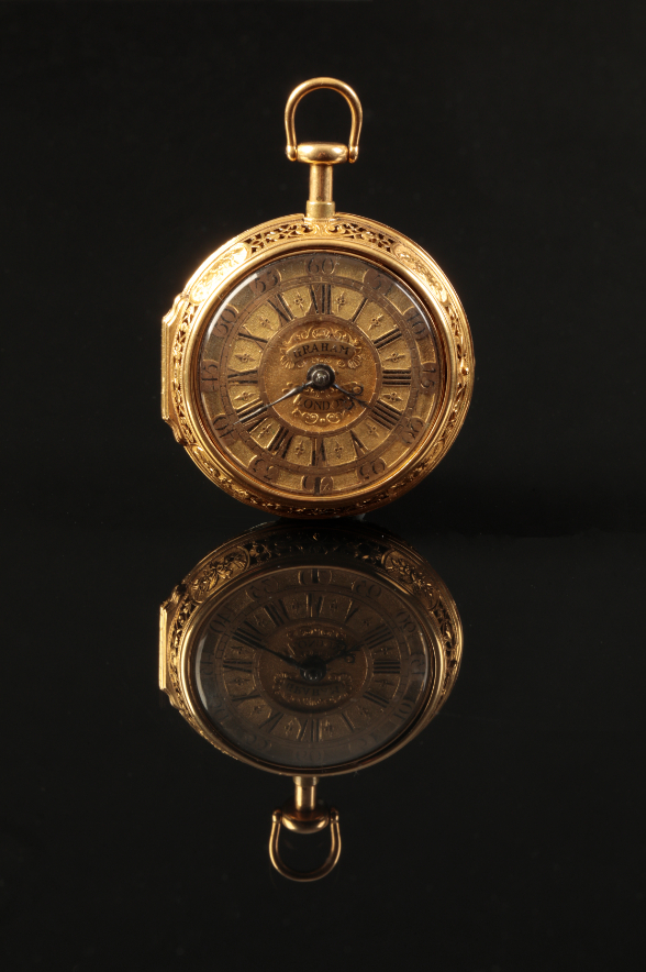 GEORGE GRAHAM (1673 - 1751): - No. 485 A FINE GEORGE I GOLD PEAR-CASED POCKET WATCH