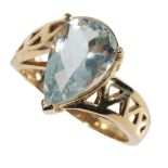 A FRENCH AQUAMARINE DRESS RING