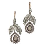 A PAIR OF 19TH CENTURY OLD-CUT DIAMOND EARRINGS