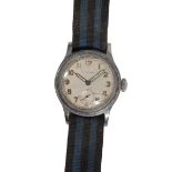 LONGINES: A GENTLEMAN'S MILITARY STYLE STAINLESS STEEL WRISTWATCH
