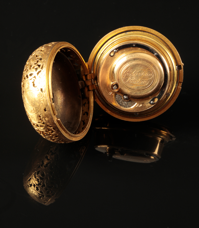 GEORGE GRAHAM (1673 - 1751): - No. 485 A FINE GEORGE I GOLD PEAR-CASED POCKET WATCH - Image 3 of 6