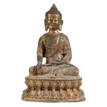 A CHINESE GILT METAL BUDDHA